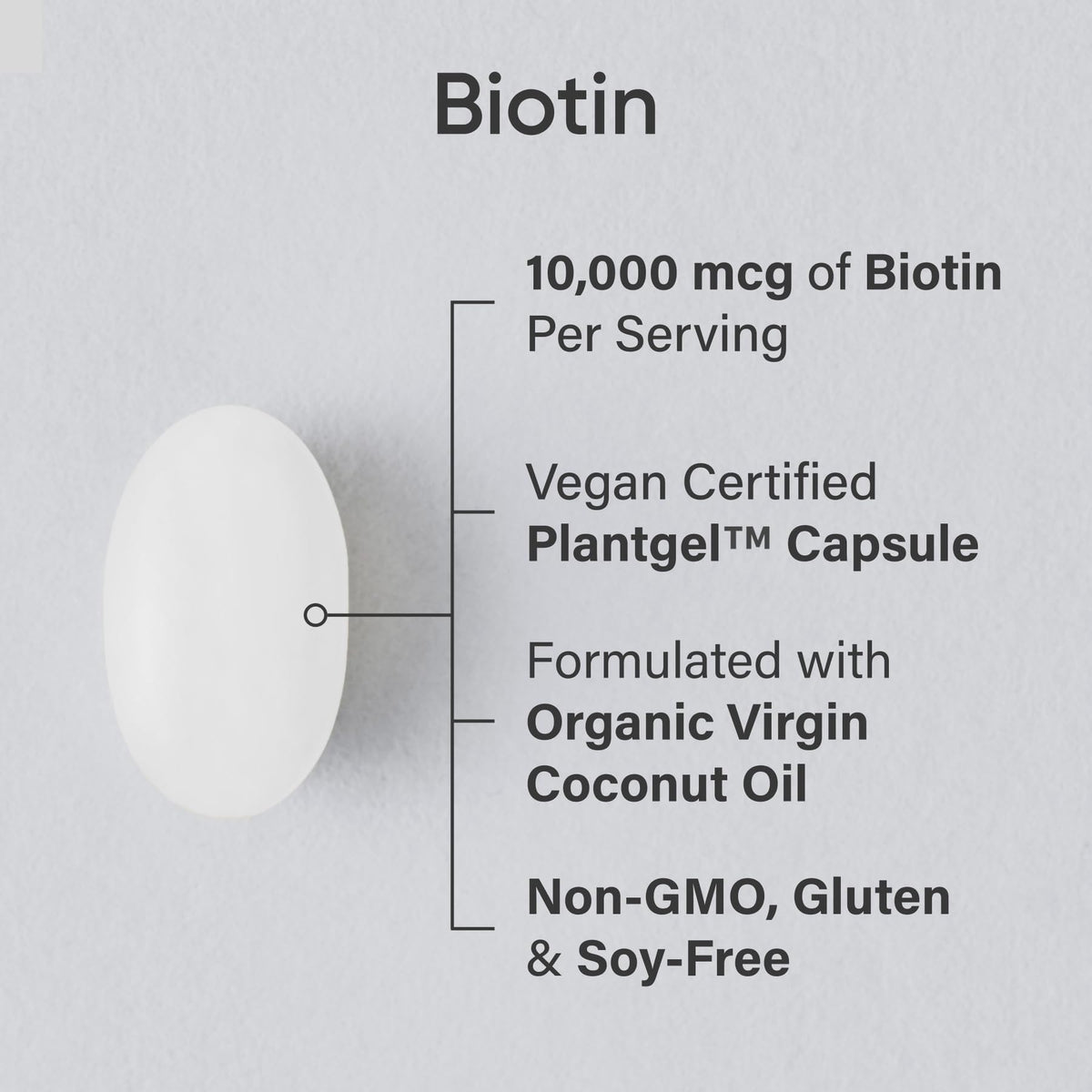 Sports Research® Biotin 10,000mcg with Organic Coconut Oil - Biotin (Vitamin B7) for Healthy Skin and Hair Support* - for Women and Men - Vegan, Non-GMO, Gluten & Soy-Free - 30 Veggie Softgels - Maple Wellness Supplements