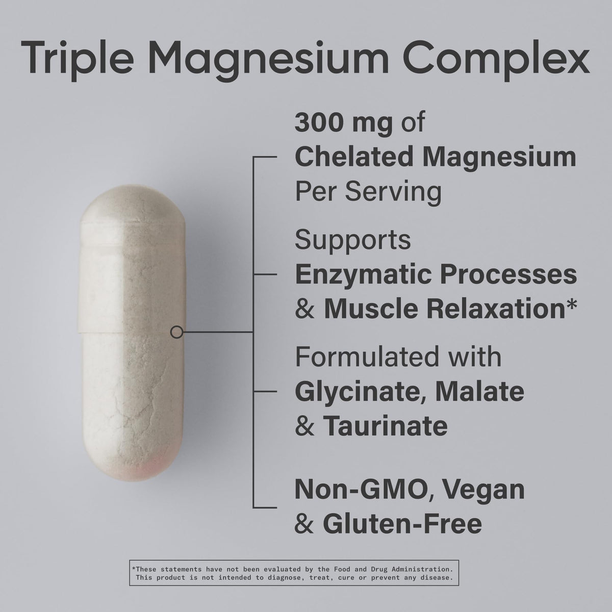 Sports Research® Chelated Triple Magnesium Complex with Glycinate, Taurinate & Malate (Chelamax®) for Enhanced Bioavailability* - 300 mg per Serving, Non-GMO, Certified Vegan, 120 Veggie Capsules - Maple Wellness Supplements