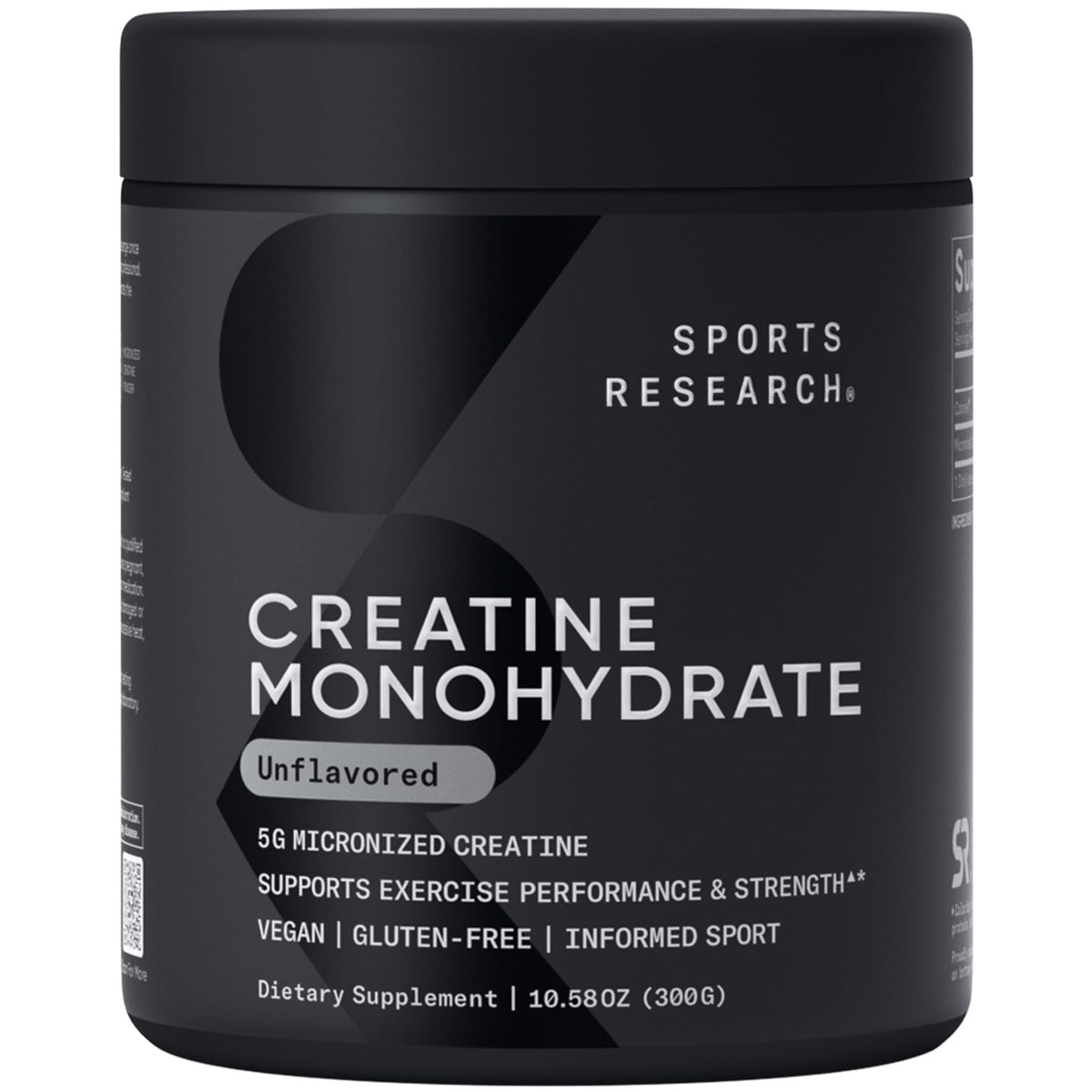 Sports Research Creatine Monohydrate - Gain Lean Muscle, Improve Performance and Strength and Support Workout Recovery - 5 g Micronized Creatine - 10.58 oz - Maple Wellness Supplements