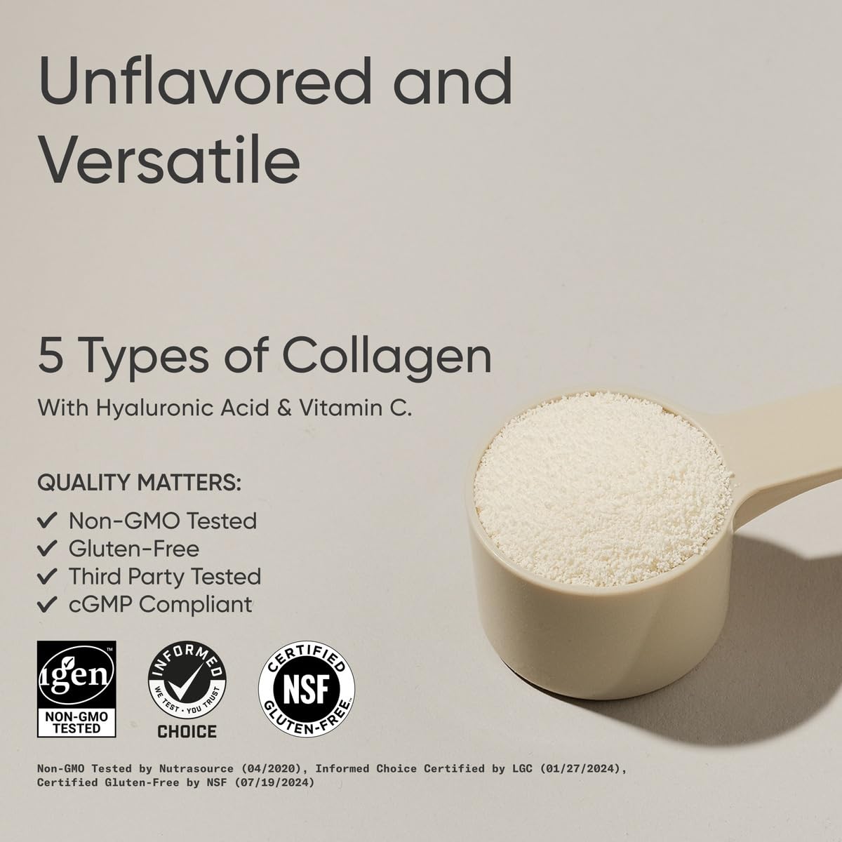 Sports Research Multi Collagen Protein Powder (Type I, II, III, V, X) with Hyaluronic Acid + Vitamin C | 5 Types of Food Based Collagen - Maple Wellness Supplements