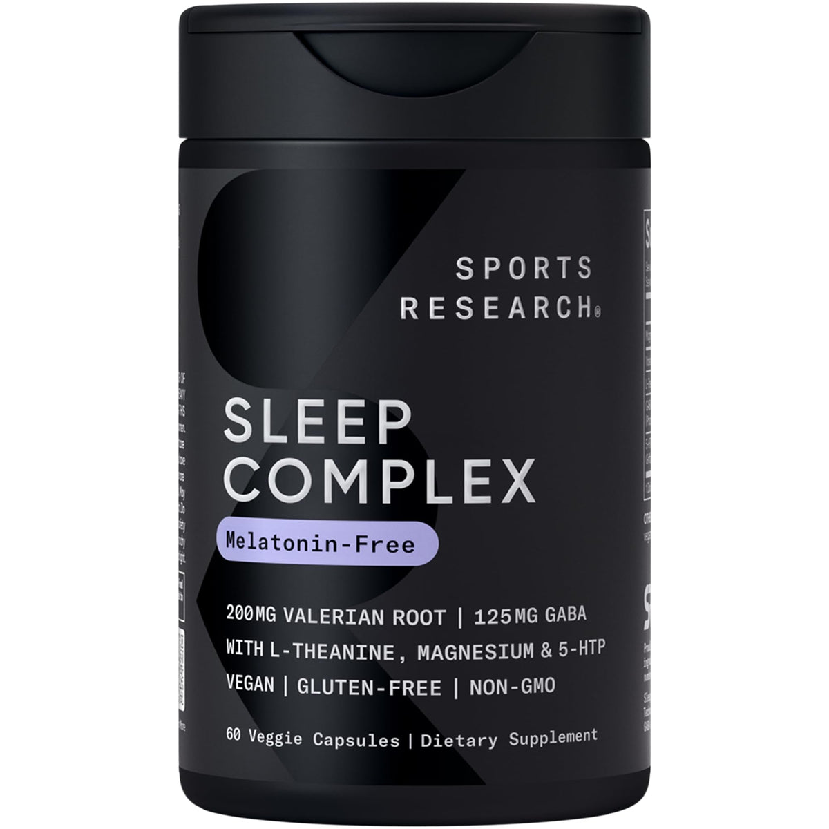 Sports Research® Sleep Complex- Melatonin-Free Vegan Capsules - with Valerian Root, GABA, L-Theanine, Magnesium & 5-HTP - 30 Servings - Maple Wellness Supplements