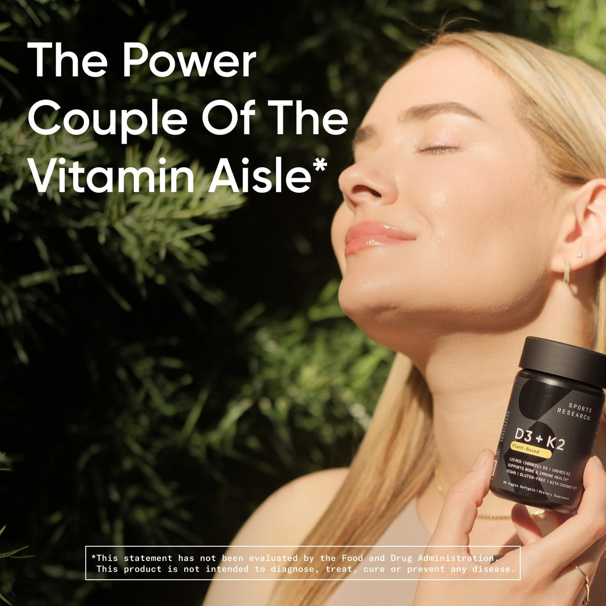 Sports Research® Vitamin D3 + K2 w/ Coconut Oil - Vegan Vitamin D 5000iu & Mk7 Vitamin K 100mcg for Bone & Immune Support - Vegan Certified · Non-GMO · Soy Free - 60 Softgels - Maple Wellness Supplements