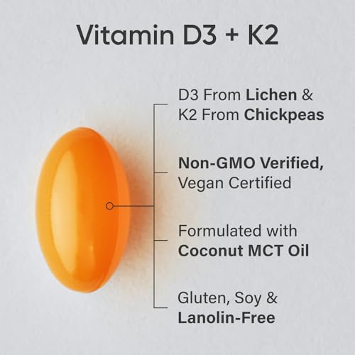 Sports Research Vitamin D3 K2 with Coconut MCT Oil | Vegan D3 2500iu (62.5mcg) - Maple Wellness Supplements