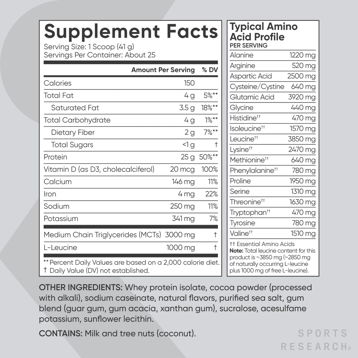 Sports Research Whey Protein Isolate - Sports Nutrition Protein Powder 25g per Serving - Maple Wellness Supplements