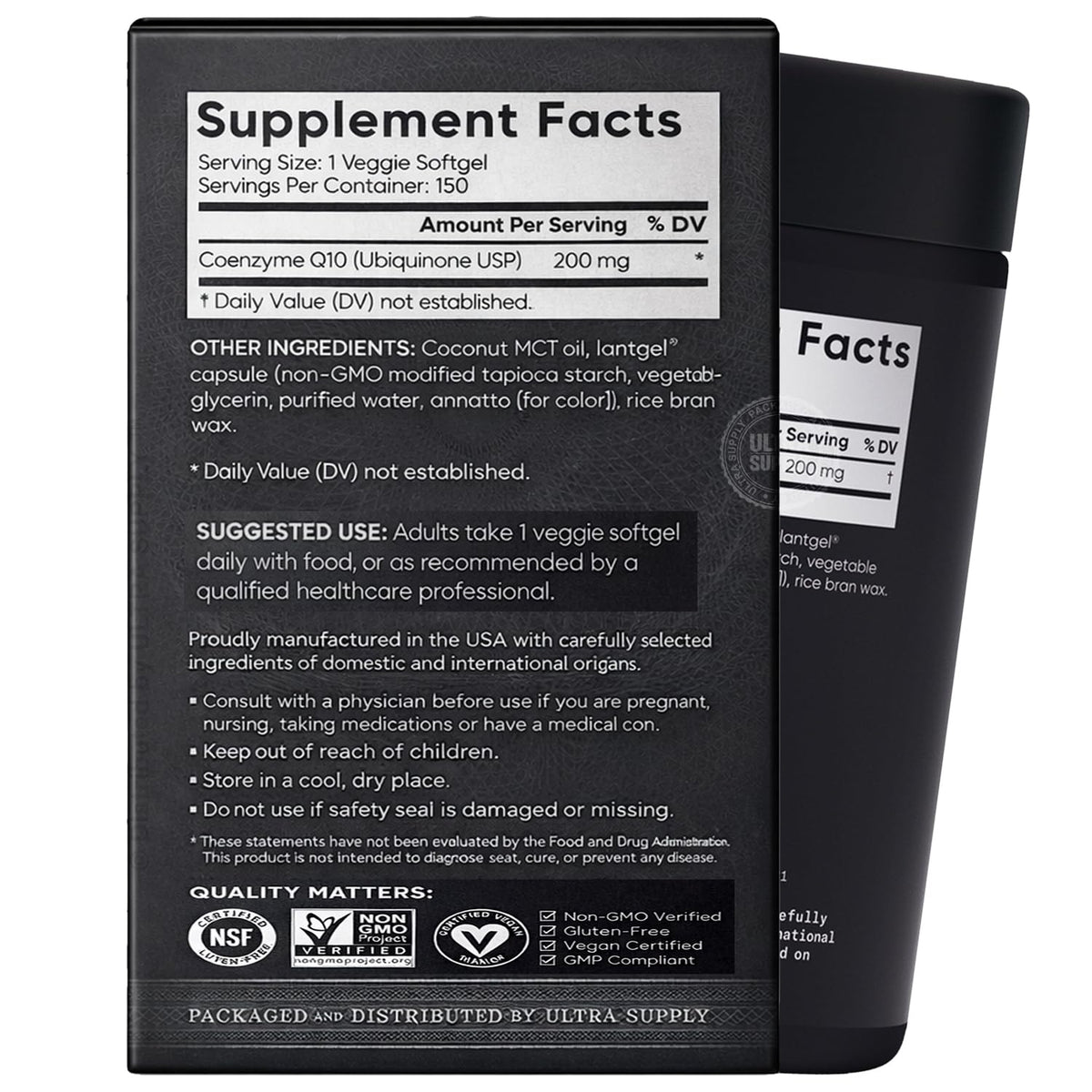 Sports_Researchs CoQ10 200mg Softgels with MCT Oil, 150 Ct Value Pack - Maple Wellness Supplements