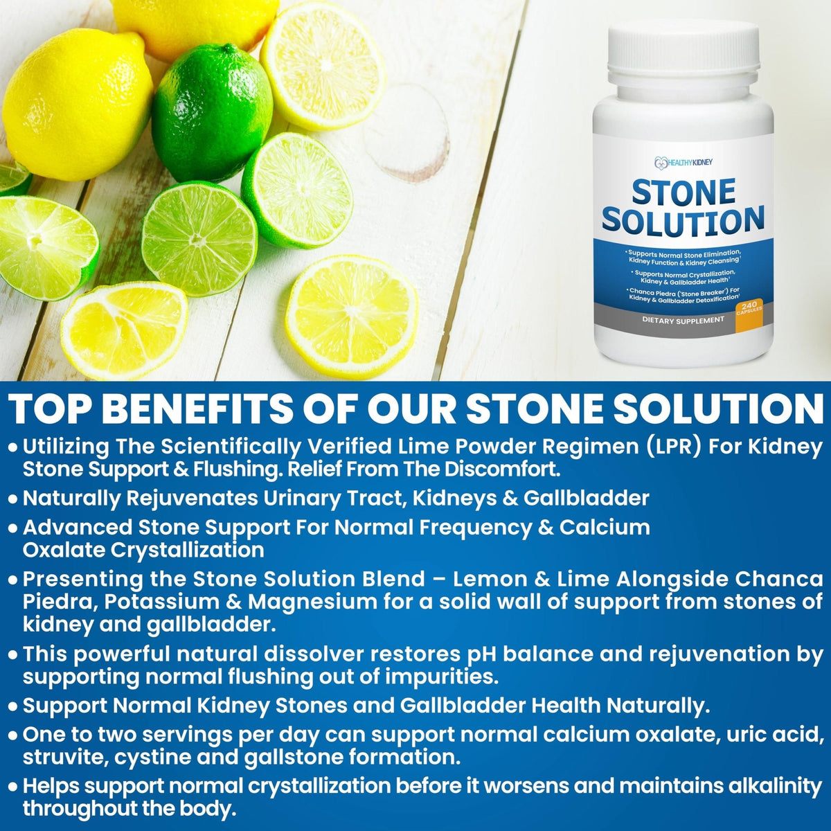 Stone Solution Capsules- Natural Dissolver, Kidney Stone Support & Kidney Cleanser Chanca Piedra Stone Breaker Gallbladder Cleanse, Flush & Stop Recurrence, Stone Relief 60 Servings - Maple Wellness Supplements