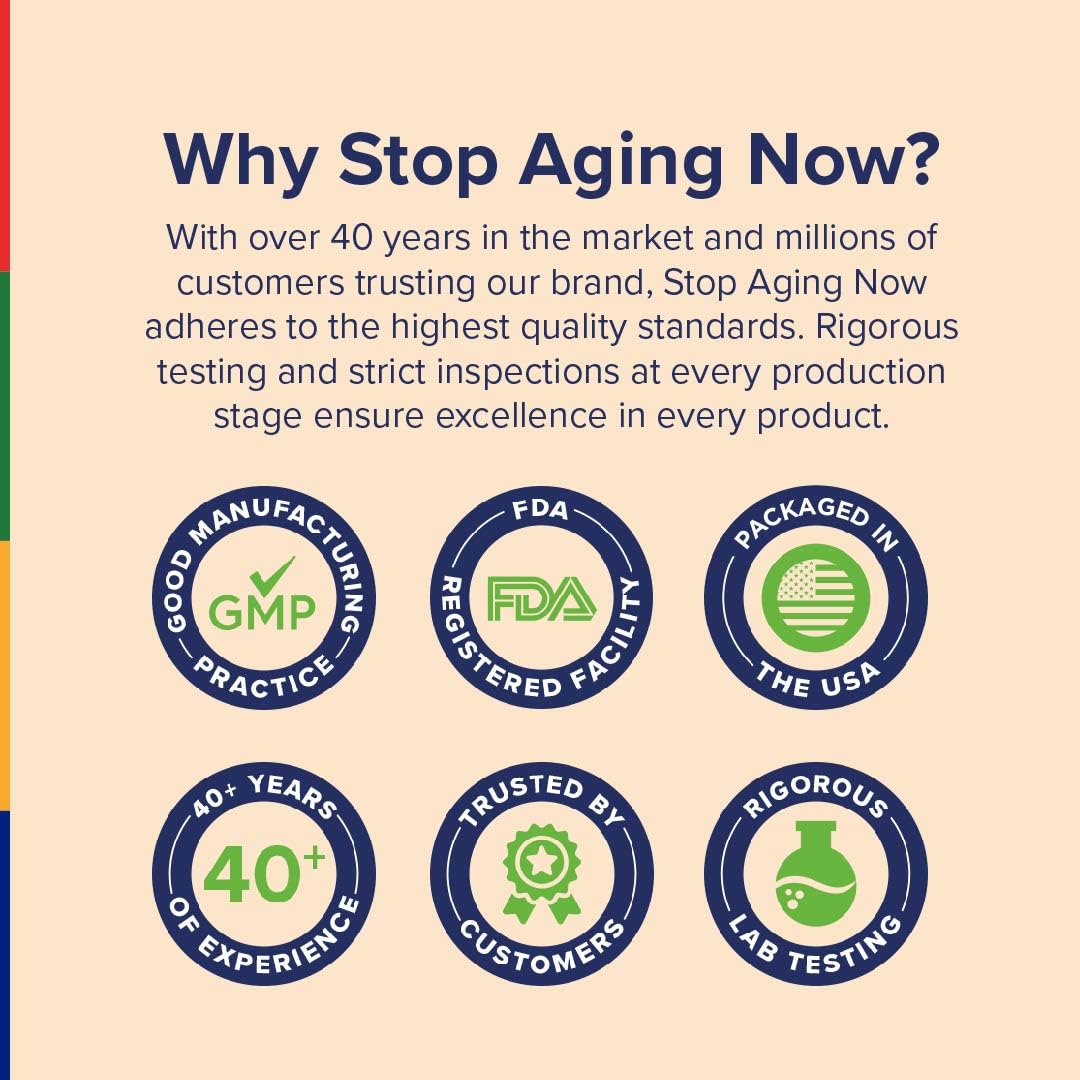 Stop Aging Now - Dynamic Man - Complex Supplement - 30 Vegetarian Capsules - Maple Wellness Supplements