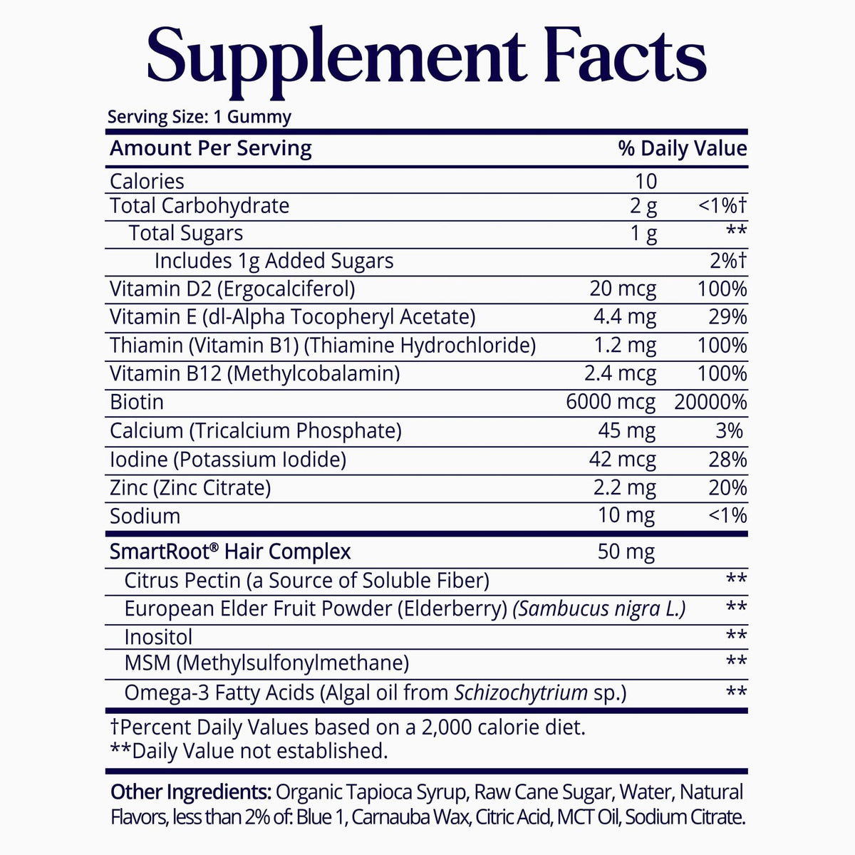 Sugarbear Hair Vitamin Gummy 2 Month Supply Extra Strength Biotin 6000mcg, Growth for Men & Women, Vegan Vitamin B12, MSM, Inositol, Omega 3, Elderberry, Certified Kosher, Halal, Cruelty-Free - Maple Wellness Supplements