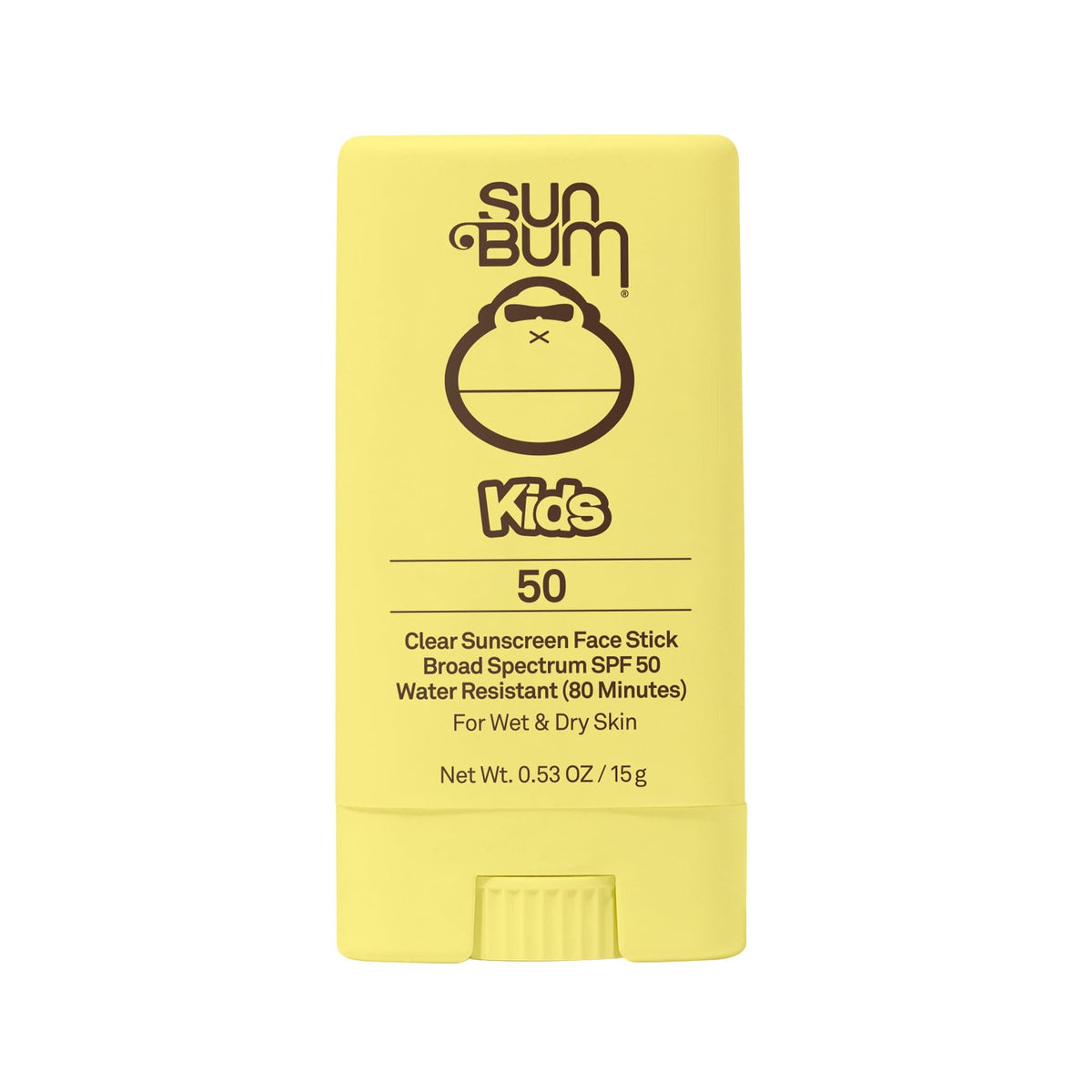 Sun Bum Kids SPF 50 Clear Face Stick Sunscreen - Wet or Dry Skin Application Broad Spectrum Sunscreen with Vitamin E - Maple Wellness Supplements