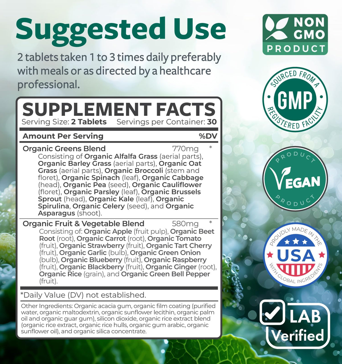 Super Greens & Vitamin C (1-Month Supply) Greens & C Synergy Bundle of Organic Super Greens Powder - Complete Superfood (60 Capsules) & & Vitamin C Immune Support (60 Vegetarian Caps)(Non-GMO) - Maple Wellness Supplements