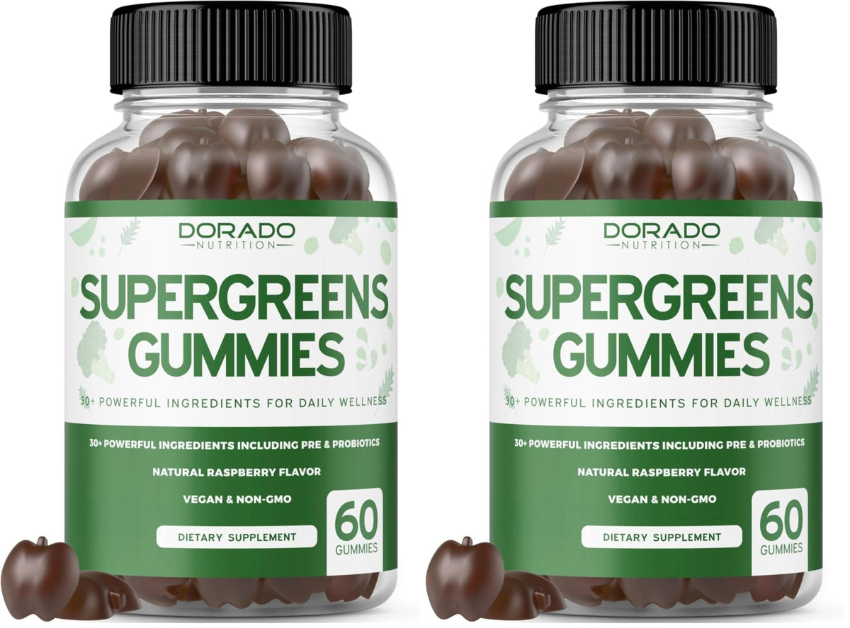 Supergreens Gummies (60 Count) Daily Greens Gummies - Greens Supplements with 8 Ingredient Power Blend - Superfood for Immunity Support for Adults - Third Party Tested, Vegan & USA Made (Pack of 2) - Maple Wellness Supplements