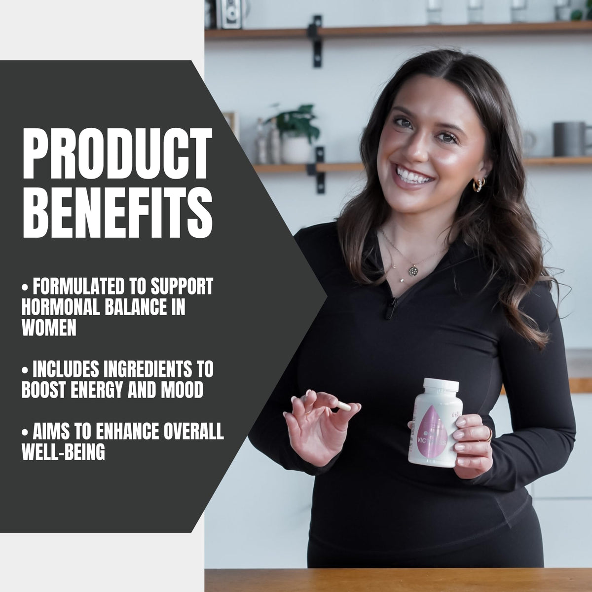 Sweat Ethic Victress, Hormone Balance Support for Women with KSM-66 Ashwagandha, DIM, Biotin, Folic Acid, Dandelion Root, Cayenne Pepper & Vitamin D3, Daily Wellness Formula, 90 Easy to Take Capsules - Maple Wellness Supplements