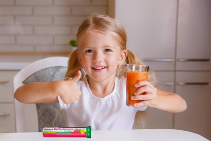 T&D German Multivitamin for Children 60 Drink Effervescent Tablets - Sweet Raspberry Flavour, Sugar Free, Vegan - Vitamin C, E, B1, B2, B6, B12, Folic Acid, Niacin Pharma – Made in Germany - Maple Wellness Supplements