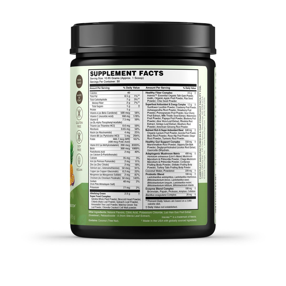 TERRA ORIGIN Healthy Greens Powder Supplement | Superfood Digestive Enzyme & Probiotic Blends | Immune, Gut, and Digestive Support for Women - Maple Wellness Supplements