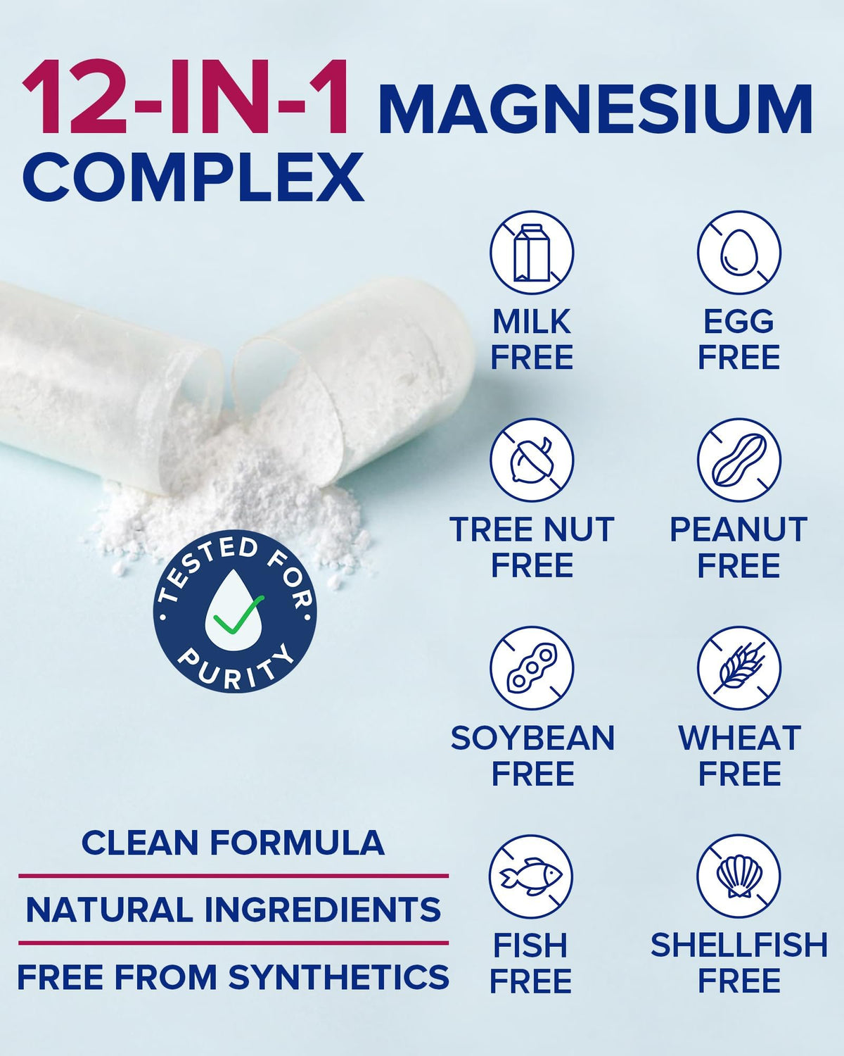 Terranics 12-in-1 Magnesium Complex 500mg, High Absorption Chelated Magnesium Glycinate, Citrate, Malate, Taurate, Orotate & More, for Sleep, Calm, Energy, Heart, Vegan, Non-GMO,120 Capsules - Maple Wellness Supplements
