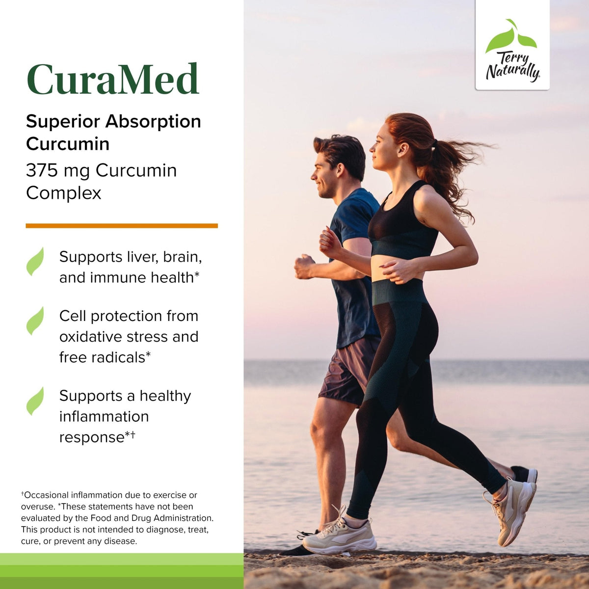 Terry Naturally CuraMed 375mg - Antioxidant Supplement for Brain & Immune Health Support - Dietary Supplement with Curcumin & Turmeric Essential Oil - Herbal Liver Support - 120 Softgels - Maple Wellness Supplements