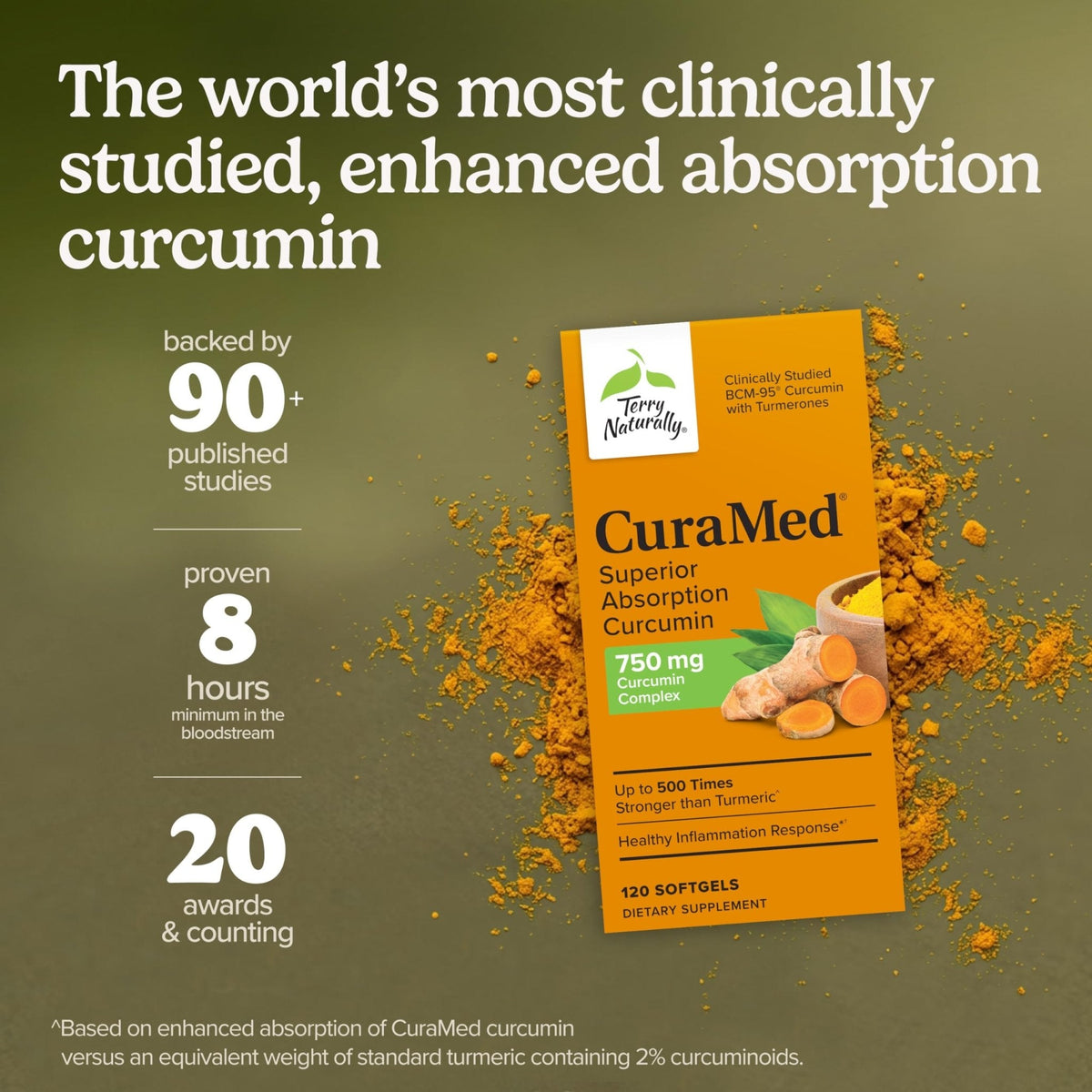 Terry Naturally CuraMed 750mg - Antioxidant Supplement for Brain & Heart Health Support - Dietary Supplement with High-Potency Curcumin Complex - Kidney, Liver & Immune Health Support - 30 Softgels - Maple Wellness Supplements