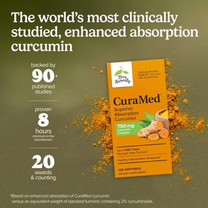 Terry Naturally CuraMed 750mg - Antioxidant Supplement for Brain & Heart Health Support - Dietary Supplement with High-Potency Curcumin Complex - Kidney, Liver & Immune Health Support - 30 Softgels - Maple Wellness Supplements