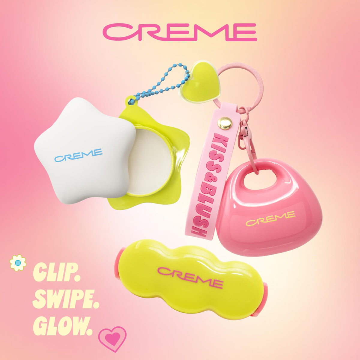 The Crème Shop Kiss & Blush Tinted Lip Balm & Blush, Korean Makeup for Lips & Cheeks, Cute Charm Key Chain, Hydrating, Long Lasting Tint, Aloe, Squalane (Cherry Squeeze) - Maple Wellness Supplements