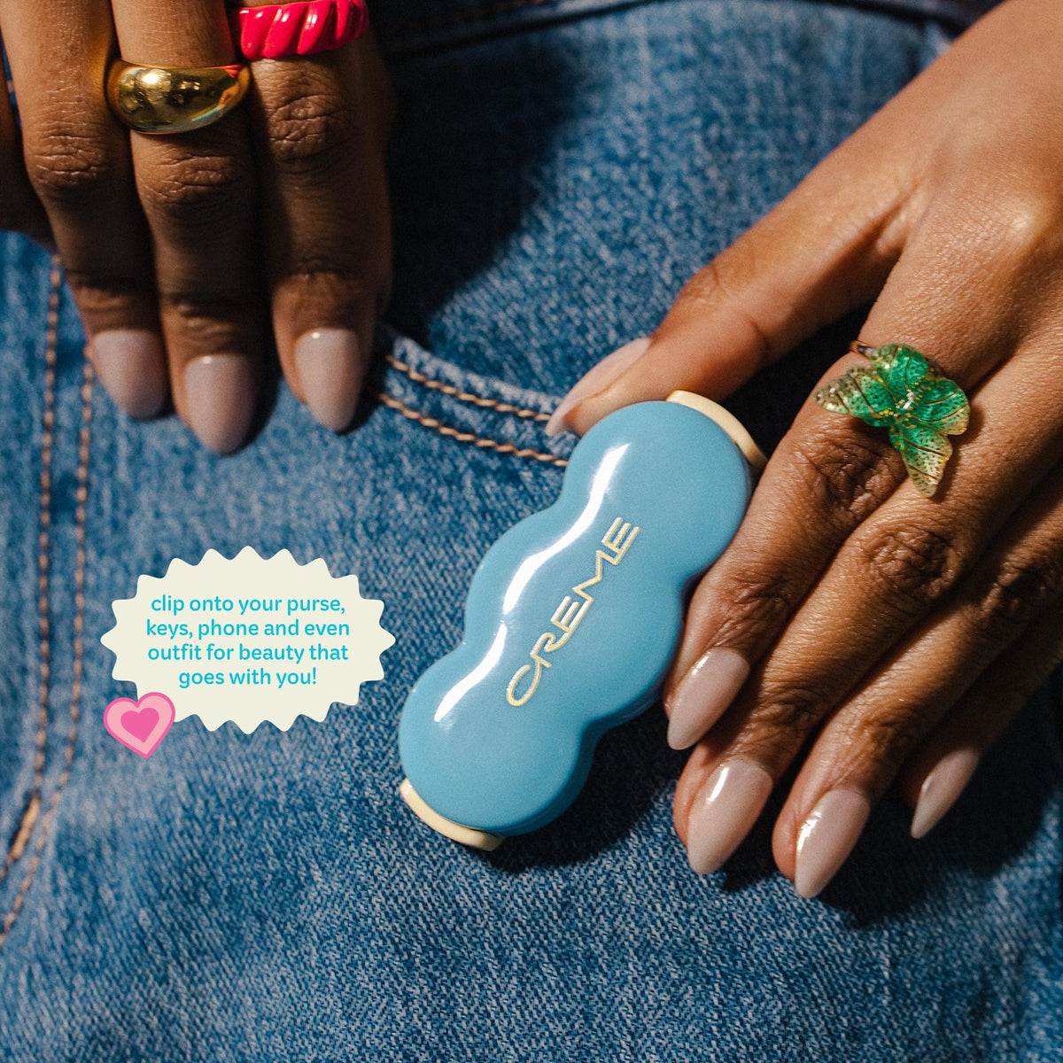 The Crème Shop Shimmer Pop Clip-On Lip Gloss | Korean Makeup, Cute Clip Accessory, Hydrating, Non-Sticky, Shea Butter, Hyaluronic Acid, Vitamine E- Nude Orbit - Maple Wellness Supplements