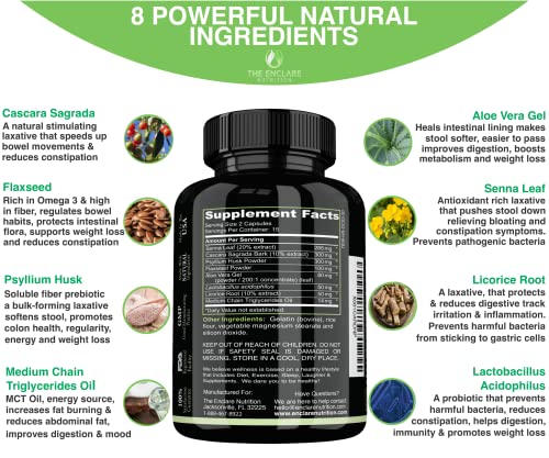 THE ENCLARE NUTRITION Colon Cleanser Detox. Premium 15 Day Fast-Acting Diet Pills - Maple Wellness Supplements