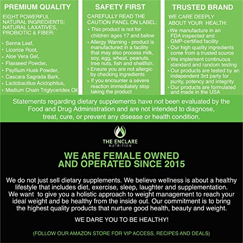 THE ENCLARE NUTRITION Colon Cleanser Detox. Premium 15 Day Fast-Acting Diet Pills - Maple Wellness Supplements