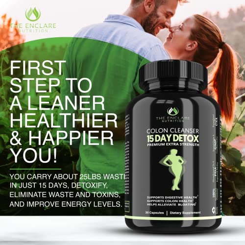 THE ENCLARE NUTRITION Colon Cleanser Detox. Premium 15 Day Fast-Acting Diet Pills - Maple Wellness Supplements
