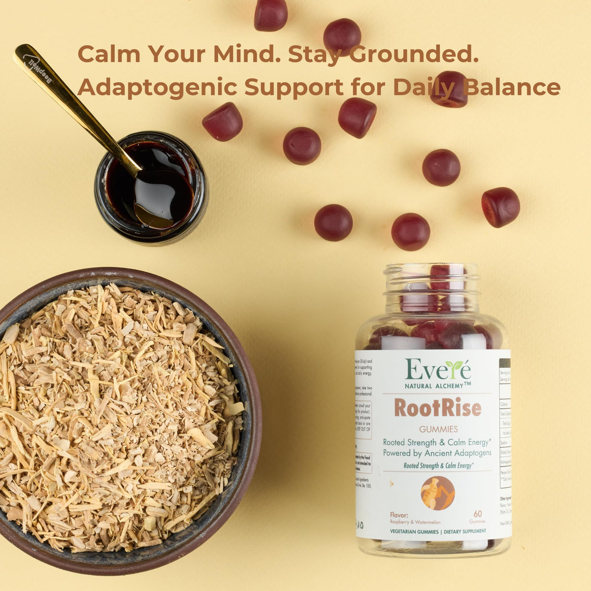 The EverÉ Natural Alchemy Evere RootRise Gummies - Shilajit + Ashwagandha Gummies - Maple Wellness Supplements