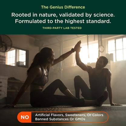 The Genius Brand Genius Hydrate - Electrolyte Supplement for Daily Hydration - Coconut Water - Sugar-Free - 8 Essential Minerals & Nutrients - Non-GMO - Blue Raspberry - 50 Servings - Maple Wellness Supplements
