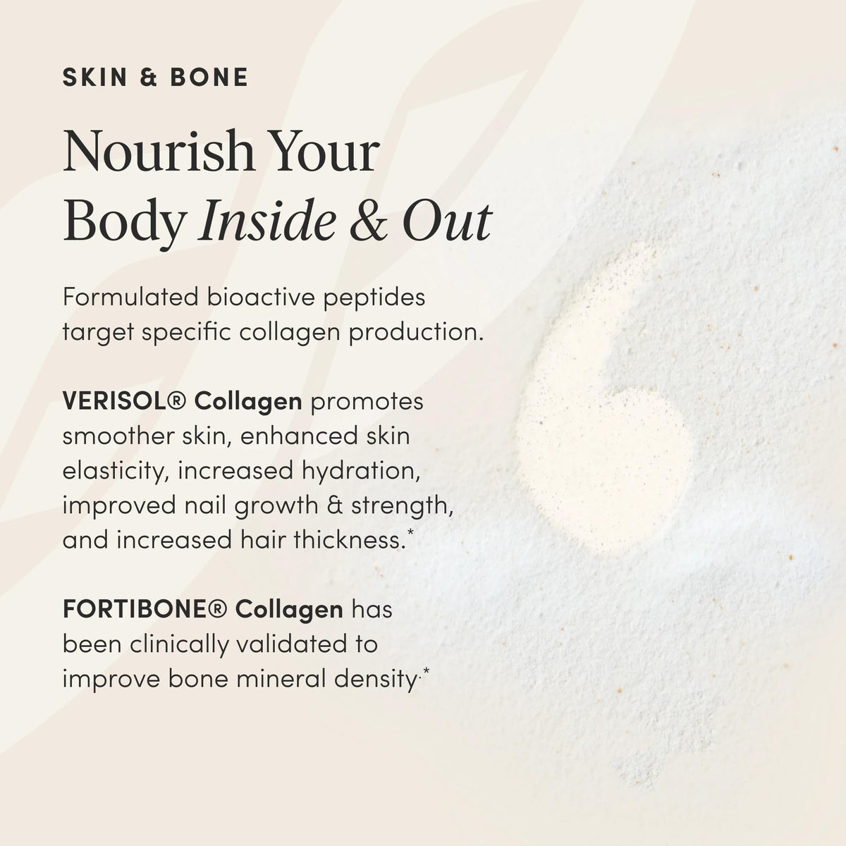 The 'Pause Life Skin & Bone, Verisol & Fortibone Collagen Peptides, Powder Formula with Hyaluronic Acid and Vitamin C, Gluten Free Supplement, Skin, Nails & Hair Support, Unflavored, Easy to Mix 12 OZ - Maple Wellness Supplements