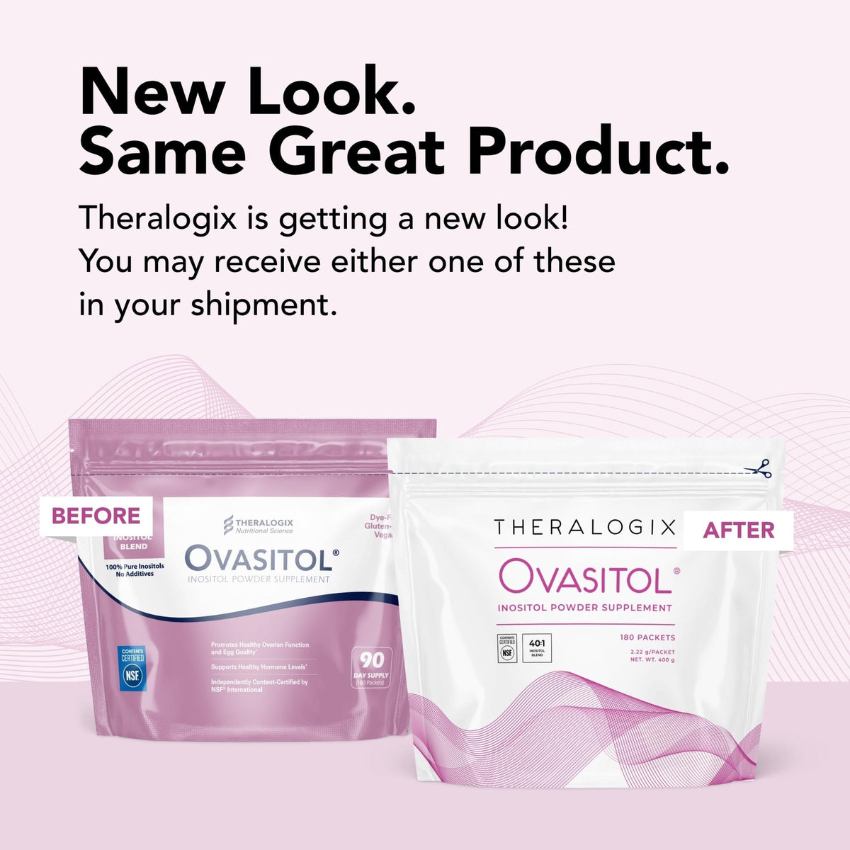 Theralogix Ovasitol Inositol Powder Packets - 180 Servings - Myo-Inositol - Maple Wellness Supplements