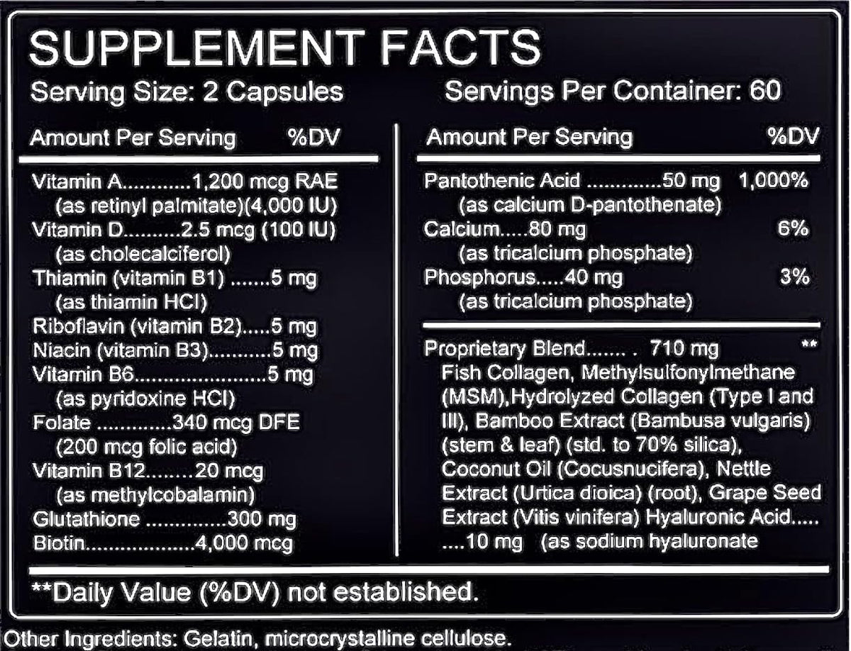 TheraSuva Complete Multi Collagen Complex – Types I, II, III, V & X + Biotin & Vitamin C – Hair, Skin, Nails & Joint Support, 2 Month Supply, 120 Softgels - Maple Wellness Supplements