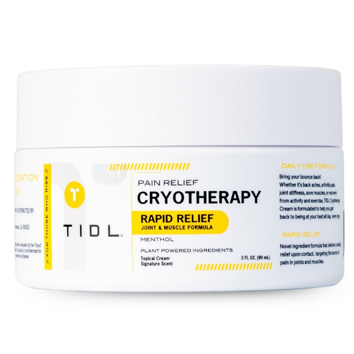 TIDL Cryotherapy Pain Relief Cream, 3 Oz, Targeted Neck Pain, Joint & Muscle Pain Relief with Organic, Plant-Based Menthol, Instant Cooling for Sport & Post Workout Full Body Recovery - Maple Wellness Supplements