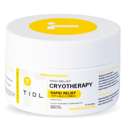TIDL Cryotherapy Pain Relief Cream, 3 Oz, Targeted Neck Pain, Joint & Muscle Pain Relief with Organic, Plant-Based Menthol, Instant Cooling for Sport & Post Workout Full Body Recovery - Maple Wellness Supplements