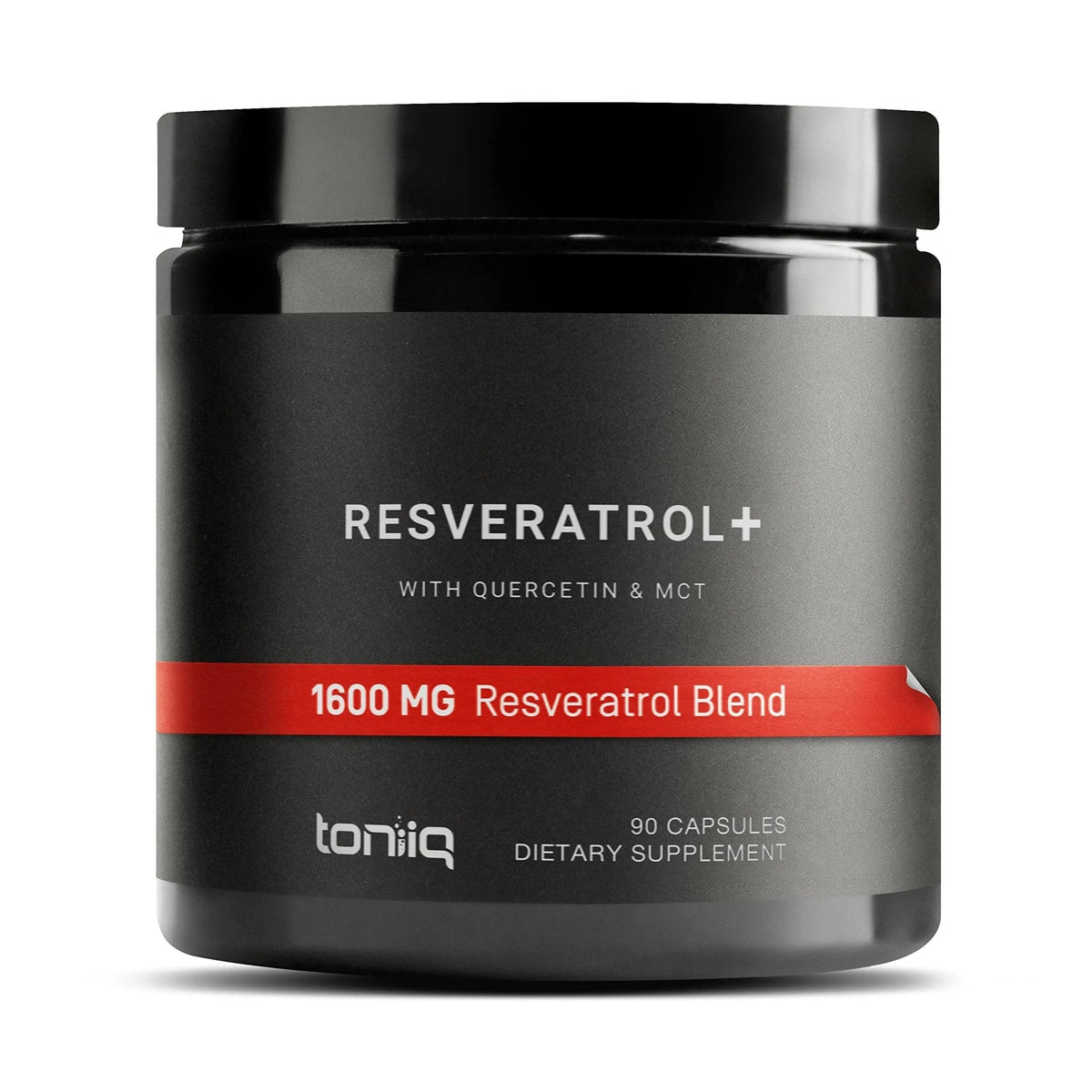 Toniiq 1600mg Resveratrol Blend - Ultra High Purity and 3rd Party Tested - with MCT Oil for Added Bioavailability - Optimal NAD Supplement - Maple Wellness Supplements