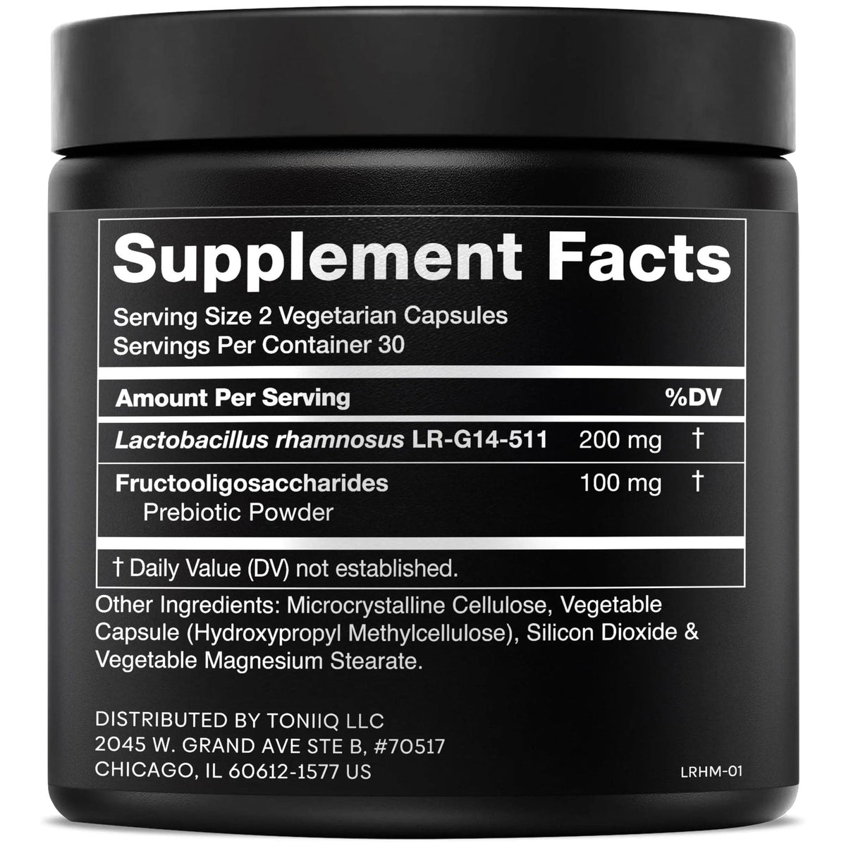 Toniiq Lactobacillus Rhamnosus – Ultra High Strength 100B CFU with Prebiotic FOS – Delayed Release Capsules – Third-Party Lab Tested – 60 Capsules - Maple Wellness Supplements