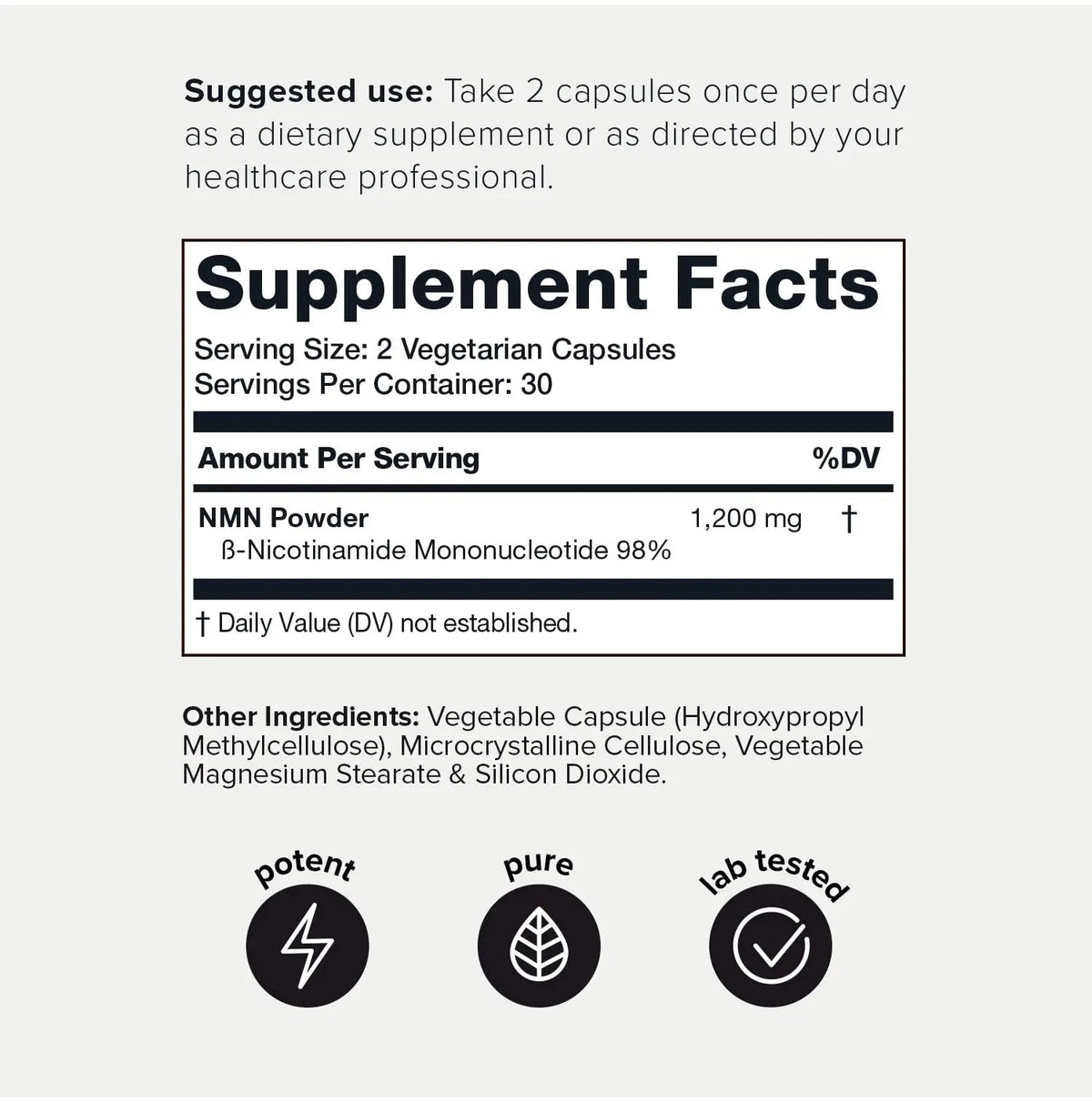 Toniiq NMN Supplement 1200mg - Third Party Tested Stabilized Capsules - 98% Highly Purified for NAD + - 60 Capsules Nicotinamide Mononucleotide Booster Supplement - Maple Wellness Supplements