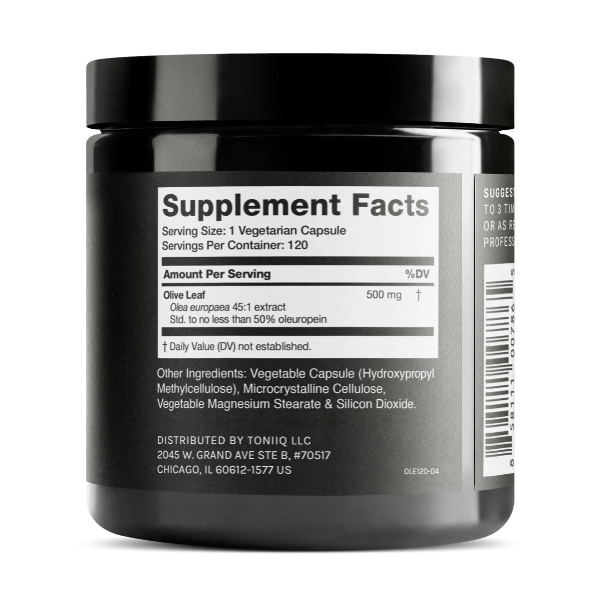 Toniiq Olive Leaf Extract - Ultra High Potency 45:1 Extract with 50% Oleuropein - Highly Concentrated - Third-Party Lab Tested - 120 Capsules - Maple Wellness Supplements