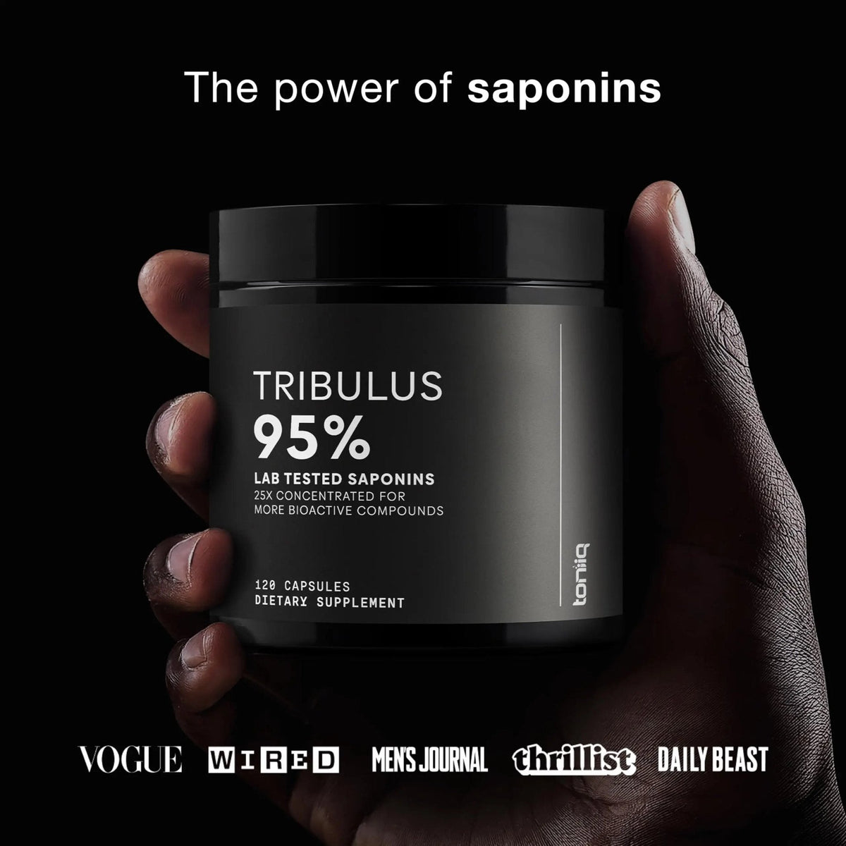 Toniiq Tribulus Terrestris for Men - Ultra High Potency 25:1 Extract with 95% Saponins - 1300mg Pure & Concentrated Formula - Third-Party Lab Tested for Purity & Quality - 120 Capsules - Maple Wellness Supplements