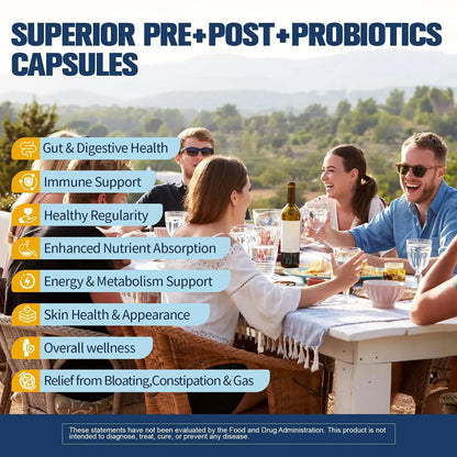 Totaria (2 Packs) 5-in-1 Probiotic Prebiotic & Postbiotic for Women Men, 60 Billion CFU 24 Strains w/Digestive Enzymes, Slippery Elm, Daily Complete Gut Health, Digestive & Immune Support - Maple Wellness Supplements
