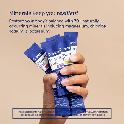 Trace Minerals Power Pak Multivitamin and Multimineral Packets - Electrolyte Support - 1200 mg Vitamin C plus 70+ Trace Minerals - Sugar Free - Orange Mango Flavor - 30 Packets - Maple Wellness Supplements