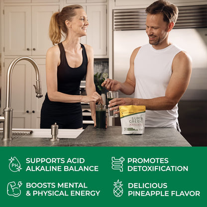 Transformation Super Greens Superfood Powder & Performance Insulated Shaker Bottle | Immune & Energy Support | Made with Natural Ingredients | Detoxifying & Alkalizing Minerals - Maple Wellness Supplements
