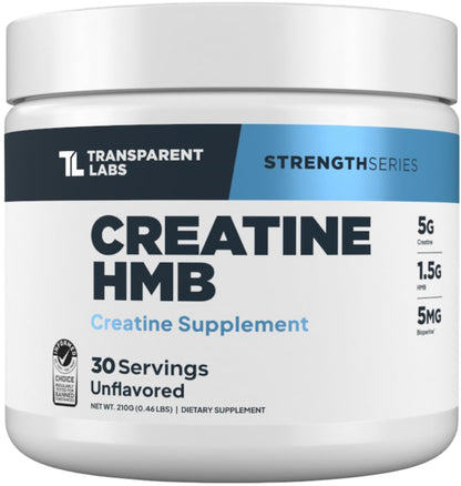 Transparent Labs Creatine HMB - Creatine Monohydrate Powder with HMB for Muscle Growth, Increased Strength, Enhanced Energy Output, and Improved Athletic Performance - 30 Servings, Unflavored - Maple Wellness Supplements