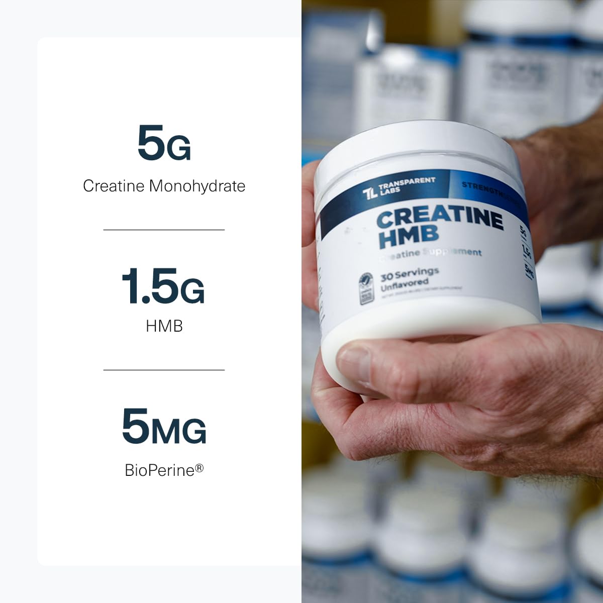 Transparent Labs Creatine HMB - Creatine Monohydrate Powder with HMB for Muscle Growth, Increased Strength, Enhanced Energy Output, and Improved Athletic Performance - 30 Servings, Unflavored - Maple Wellness Supplements