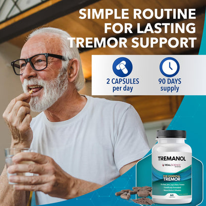 Tremanol Natural Aid Herbal Supplement – Includes Vitamin B2 & B12, Passionflower & Skullcap – 60 Caps (Pack of 3) – Made in USA - Maple Wellness Supplements