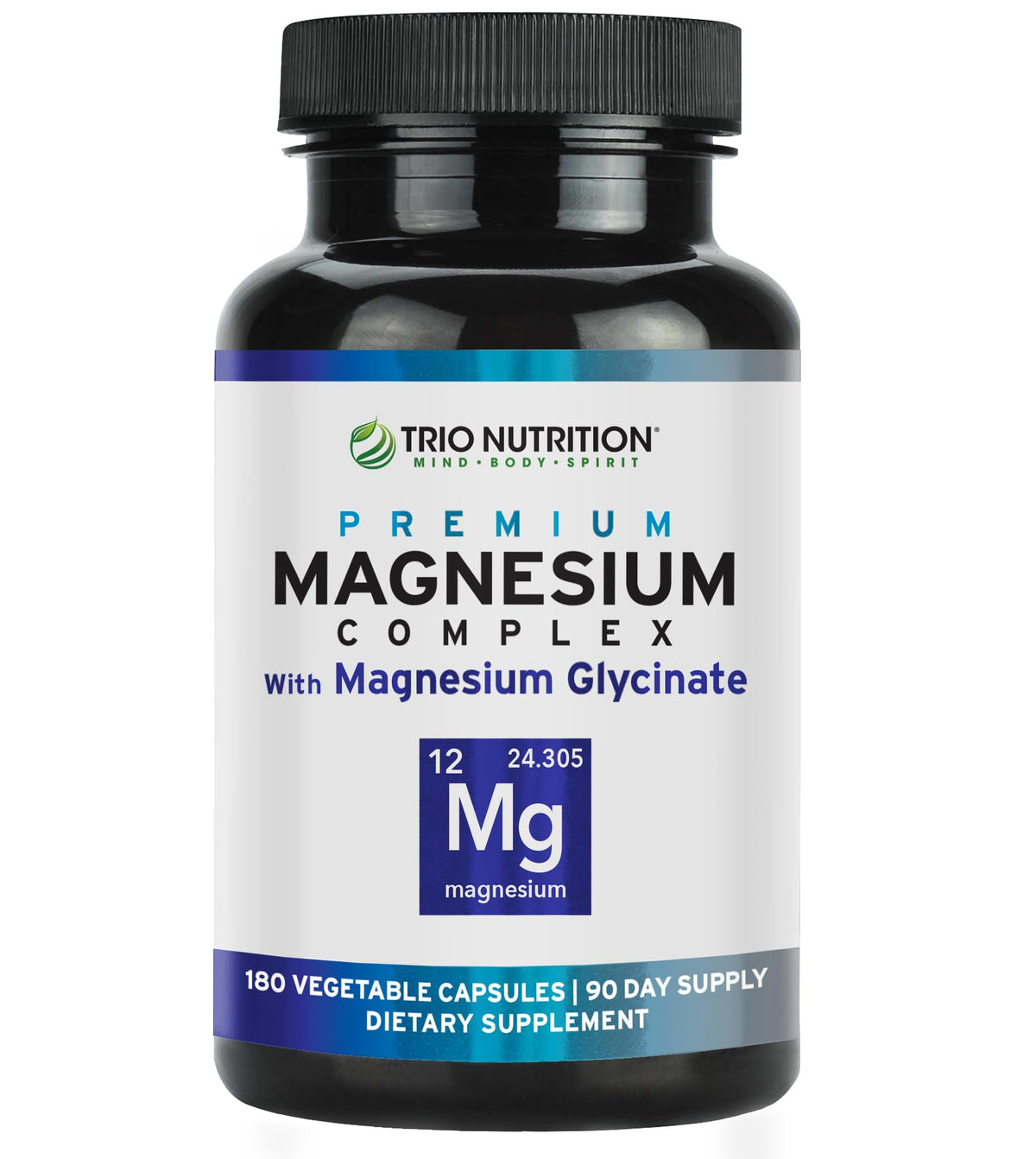 Trio Nutrition Magnesium Complex 90 Day Supply 420 mg | Natural Calm, Relax, Stress Relief, and Muscle Recovery |Magnesium Glycinate Supplement with Vitamin B6 for Rapid Absorption* - Maple Wellness Supplements