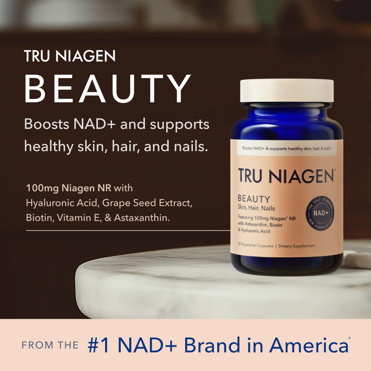 TRU NIAGEN 1,000mg + Beauty Bundle. A Full-Spectrum Bundle for Clinical-Strength Daily NAD+ Support and targeted Beauty Actives for Healthy Skin, Hair, and Nails at The Cellular Level. - Maple Wellness Supplements