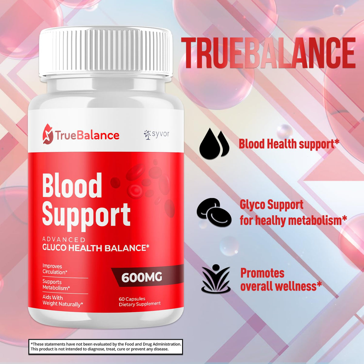 True Balance Capsules, Official TrueBalance Glycogen Support Pills with All Natural Ingredients, Advanced Formula Glyco Support Supplement with Maximum Strength Vitamins for Women & Men (60 Capsules) - Maple Wellness Supplements