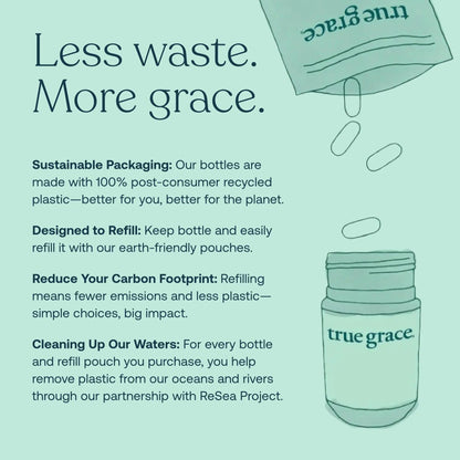True Grace Men's 40+ One Daily Multivitamin Fermented Minerals, Organic Adaptogens & Mushrooms Whole Body Balance Immune - Maple Wellness Supplements