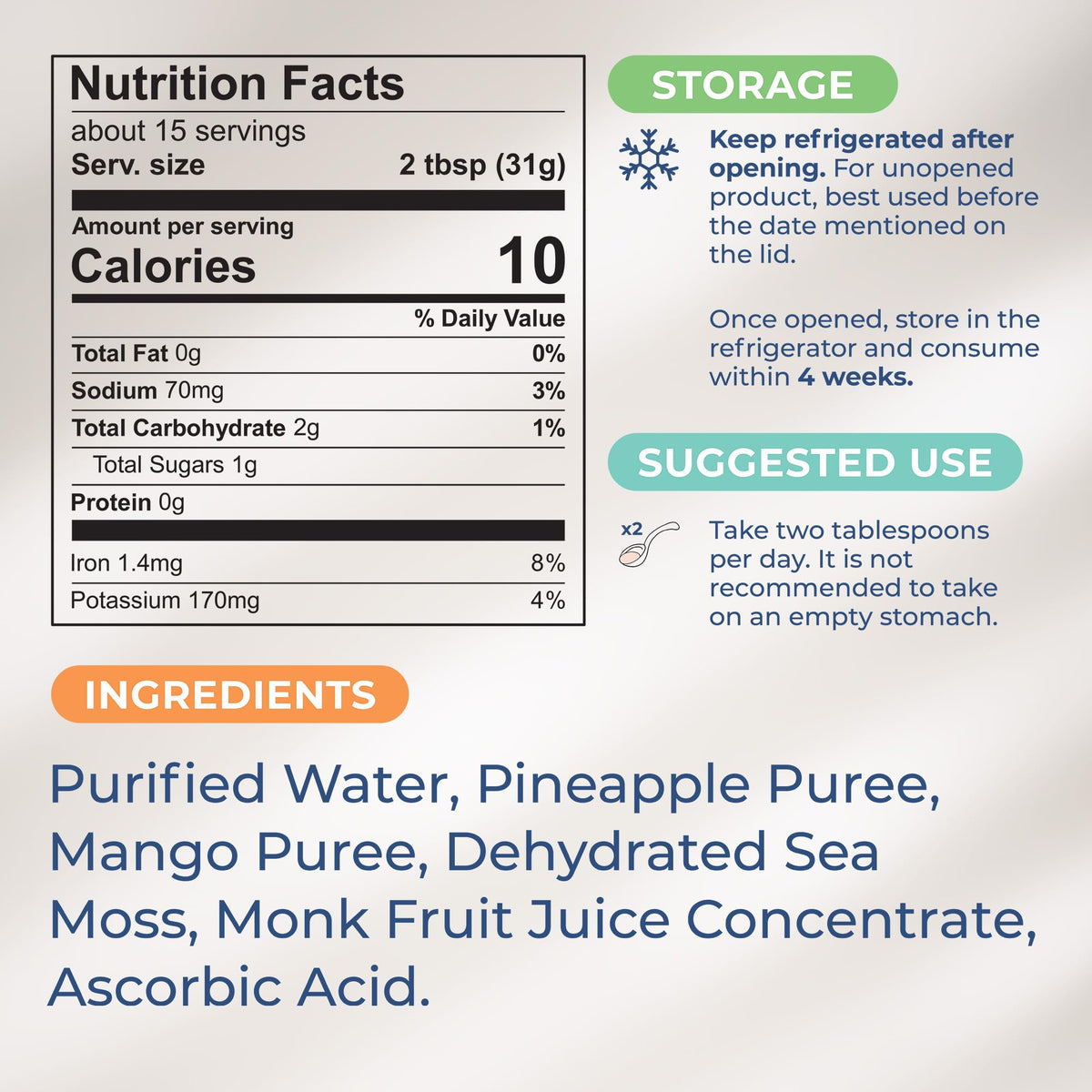 TrueSeaMoss Wildcrafted Irish Sea Moss Gel – Nutritious Organic Raw Seamoss Rich - Maple Wellness Supplements